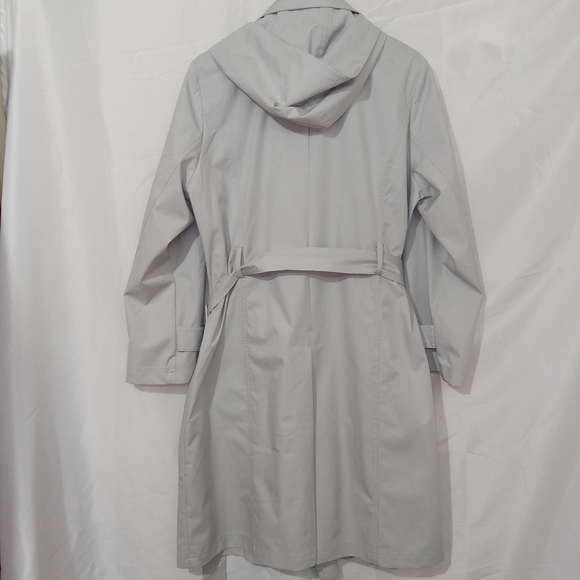 BERNARDO Womens Modern Tech Trench Coat Size XL Gray Belted Hooded - Picture 7 of 13